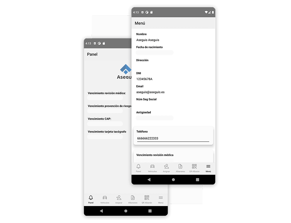 App móvil de Aseguis para consultar empleados