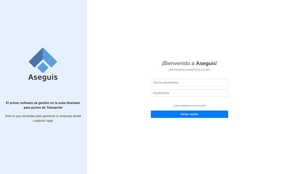 Pantalla de bienvenida de Aseguis para empezar la prueba gratis