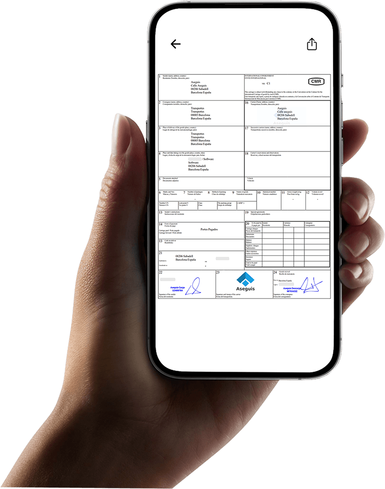 Carta de porte digital E-CMR en Aseguis