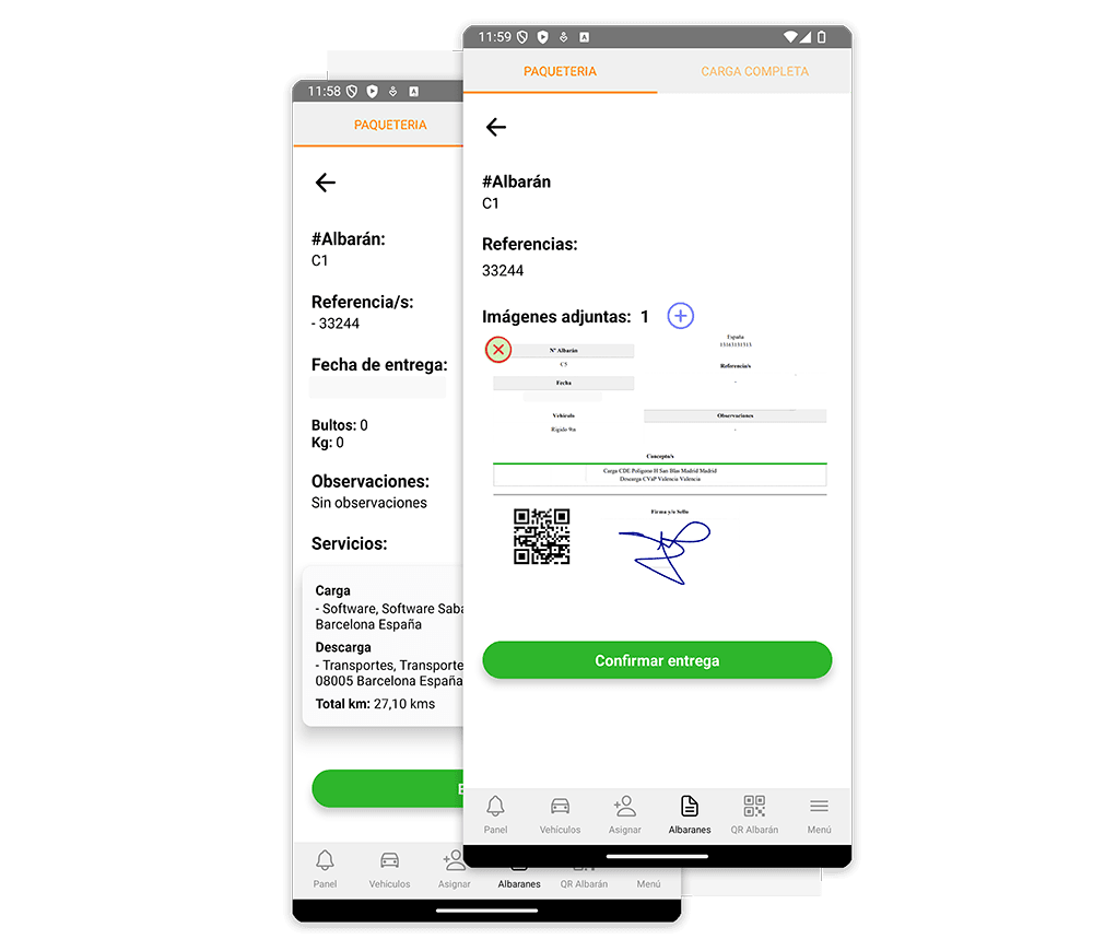 App móvil de Aseguis para confirmar entregas de paquetería